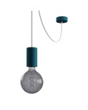 EIVA ELEGANT Suspension d'extérieur avec 5m câble textile, décentreur, rosace et douille en silicone étanche IP65