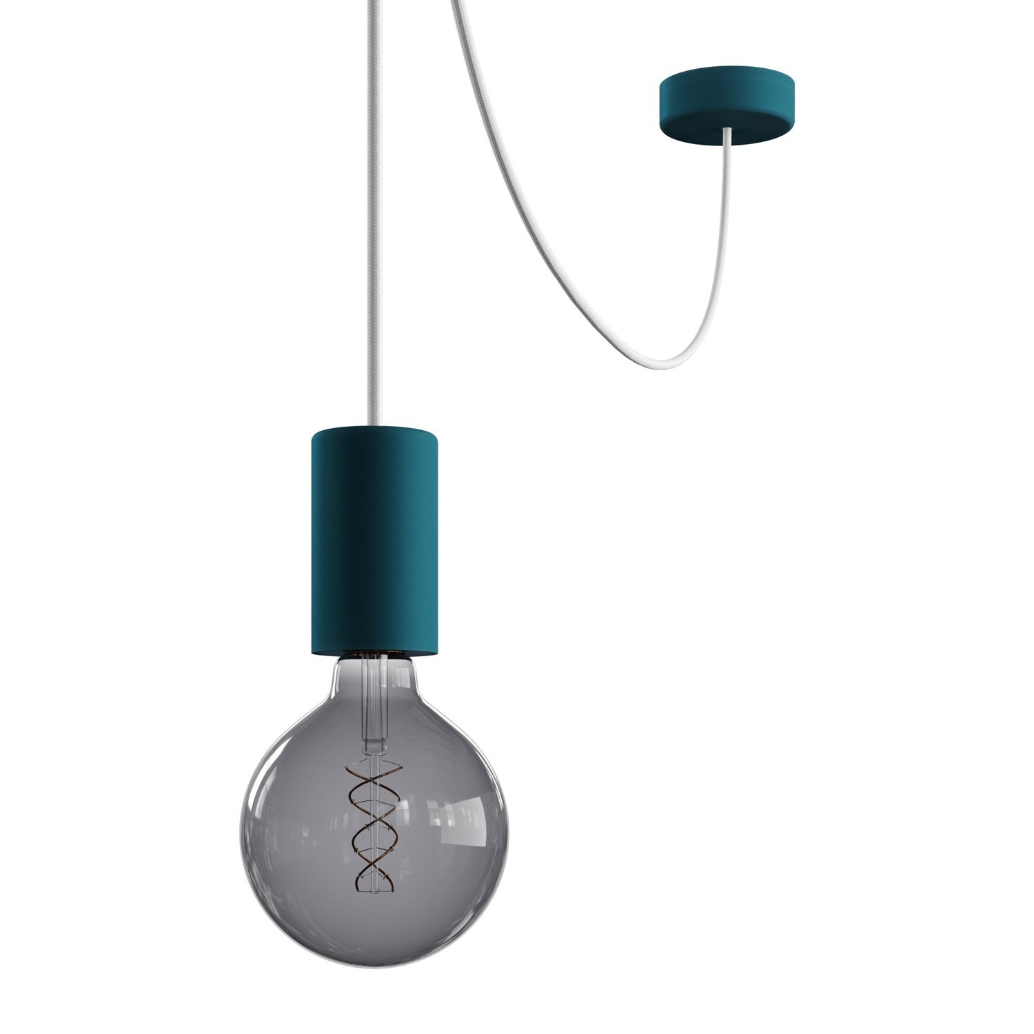 EIVA ELEGANT Suspension d'extérieur avec 5m câble textile, décentreur, rosace et douille en silicone étanche IP65