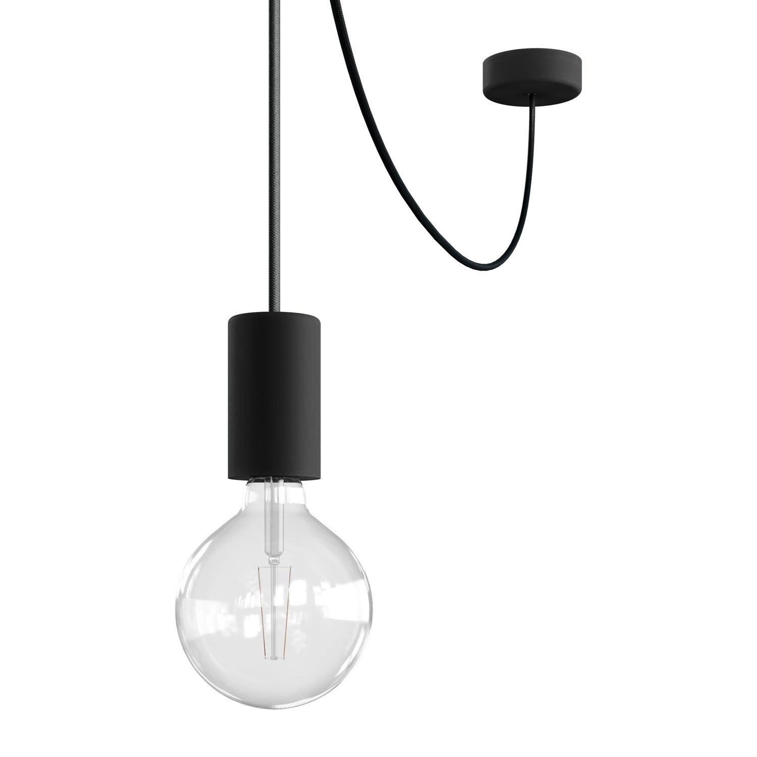 EIVA ELEGANT Suspension d'extérieur avec 5m câble textile, décentreur, rosace et douille en silicone étanche IP65