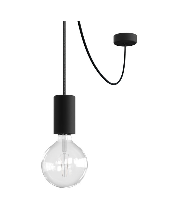 EIVA ELEGANT Suspension d'extérieur avec 5m câble textile, décentreur, rosace et douille en silicone étanche IP65