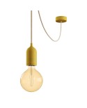 EIVA PASTEL buiten hanglamp met textielkabel, snoerbevestiging, siliconen plafondkap en E27 fitting IP65 waterproof