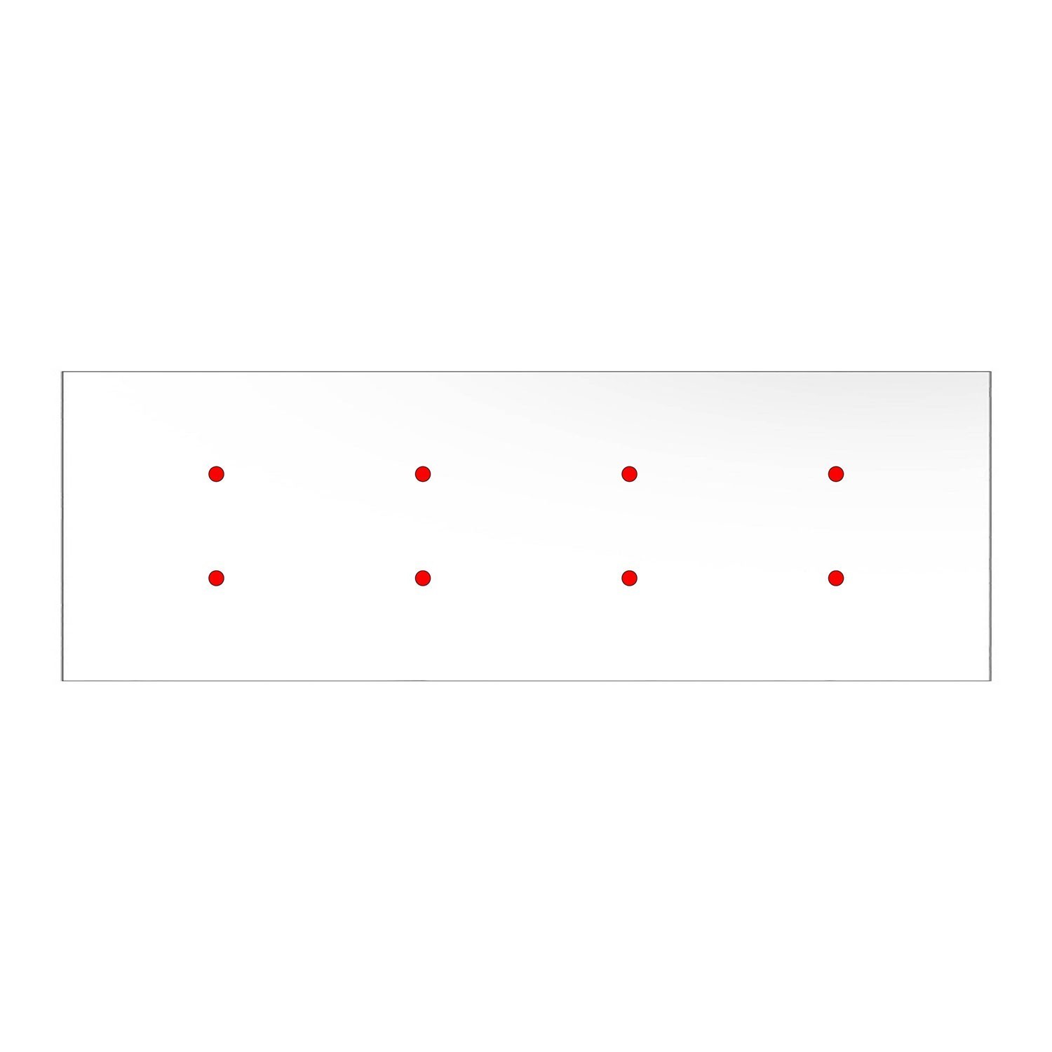 XXL rechthoekige 8-gats Rose-One plafondkap-kit, afmetingen 675 x 225 mm