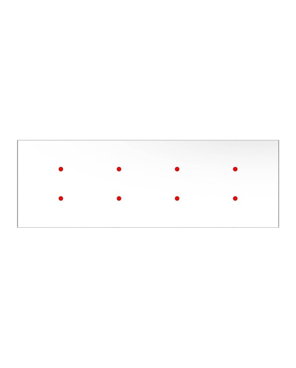 XXL rechthoekige 8-gats Rose-One plafondkap-kit, afmetingen 675 x 225 mm