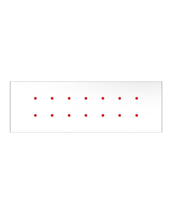 XXL rechthoekige 14-gats Rose-One plafondkap-kit, afmetingen 675 x 225 mm