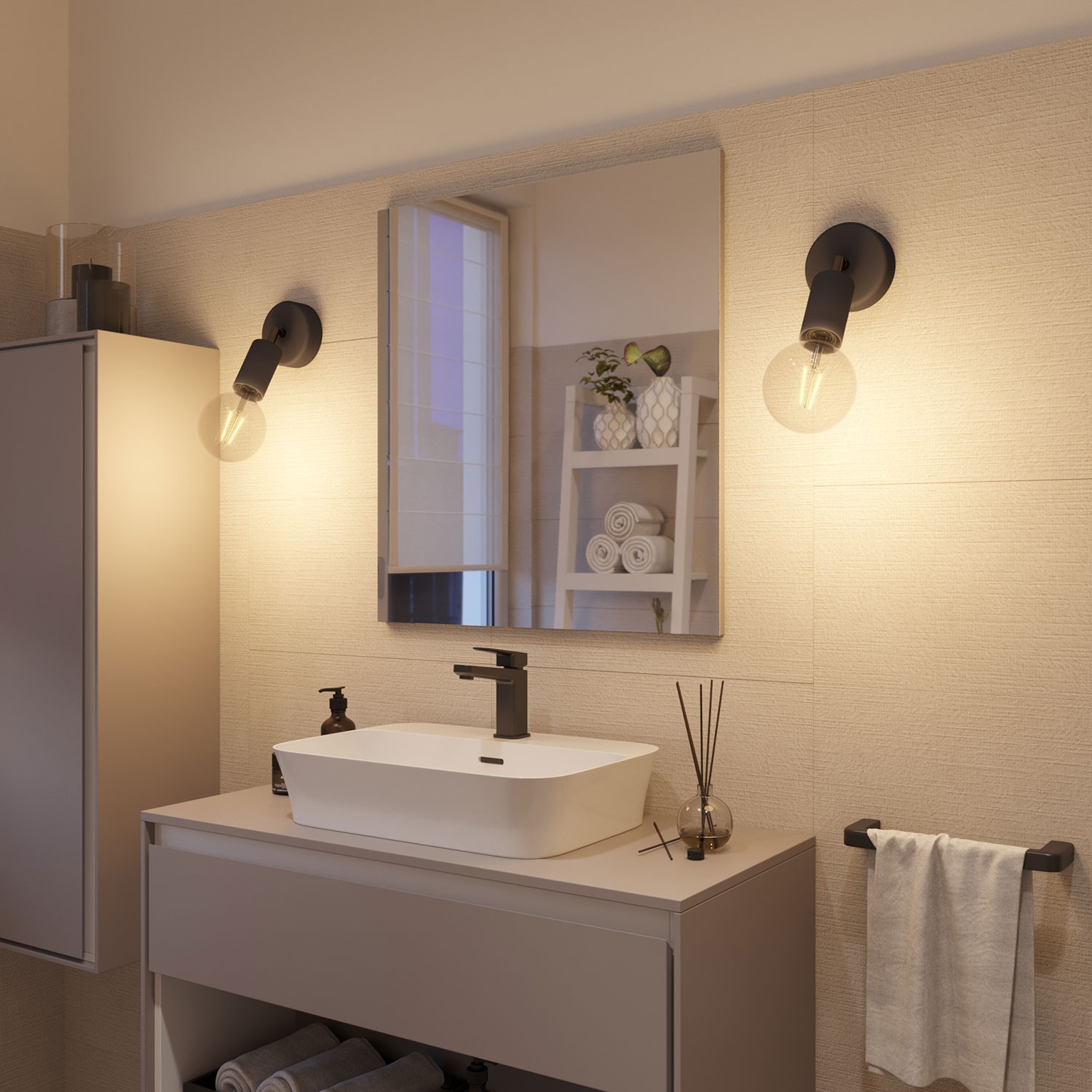 Fermaluce EIVA ELEGANT met verstelbaar scharnier, roset en waterproof IP65 fitting