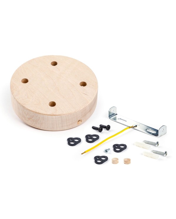 Kit rosace cylindrique en bois à 4 trous