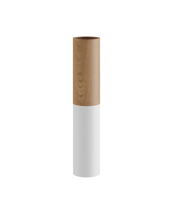 Tub-E14, tube en bois et métal pour spots avec douille double anneau E14