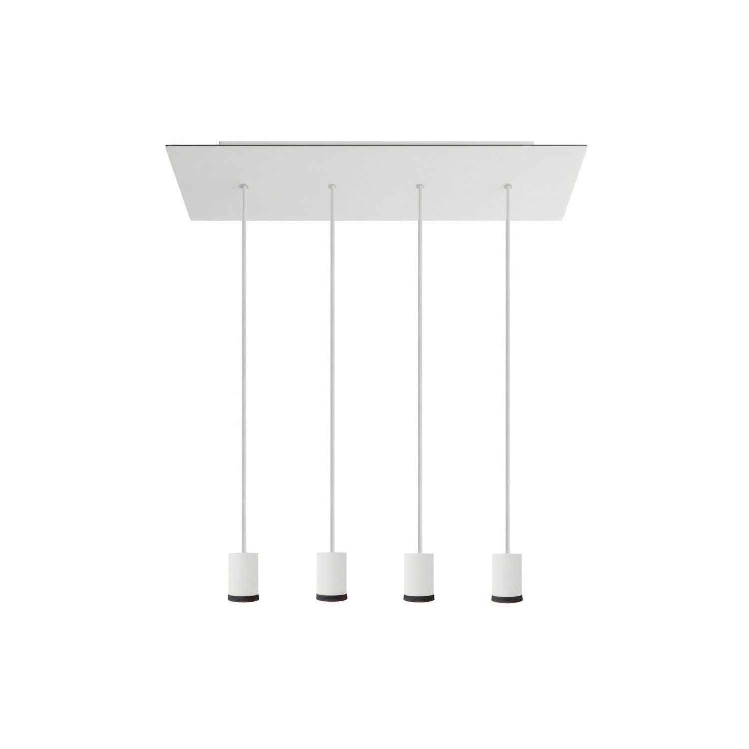 4 lichts-hanglamp GU1d0 met XXL rechthoekige Rose-One 675 mm