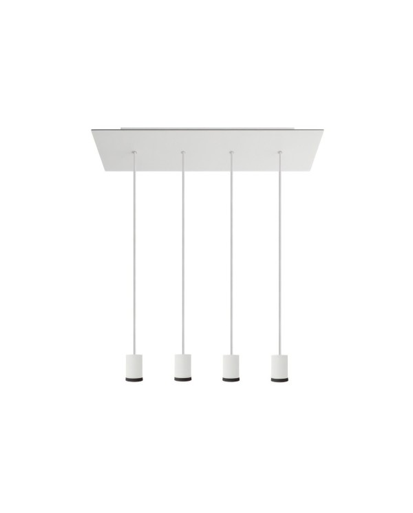 4 lichts-hanglamp GU1d0 met XXL rechthoekige Rose-One 675 mm