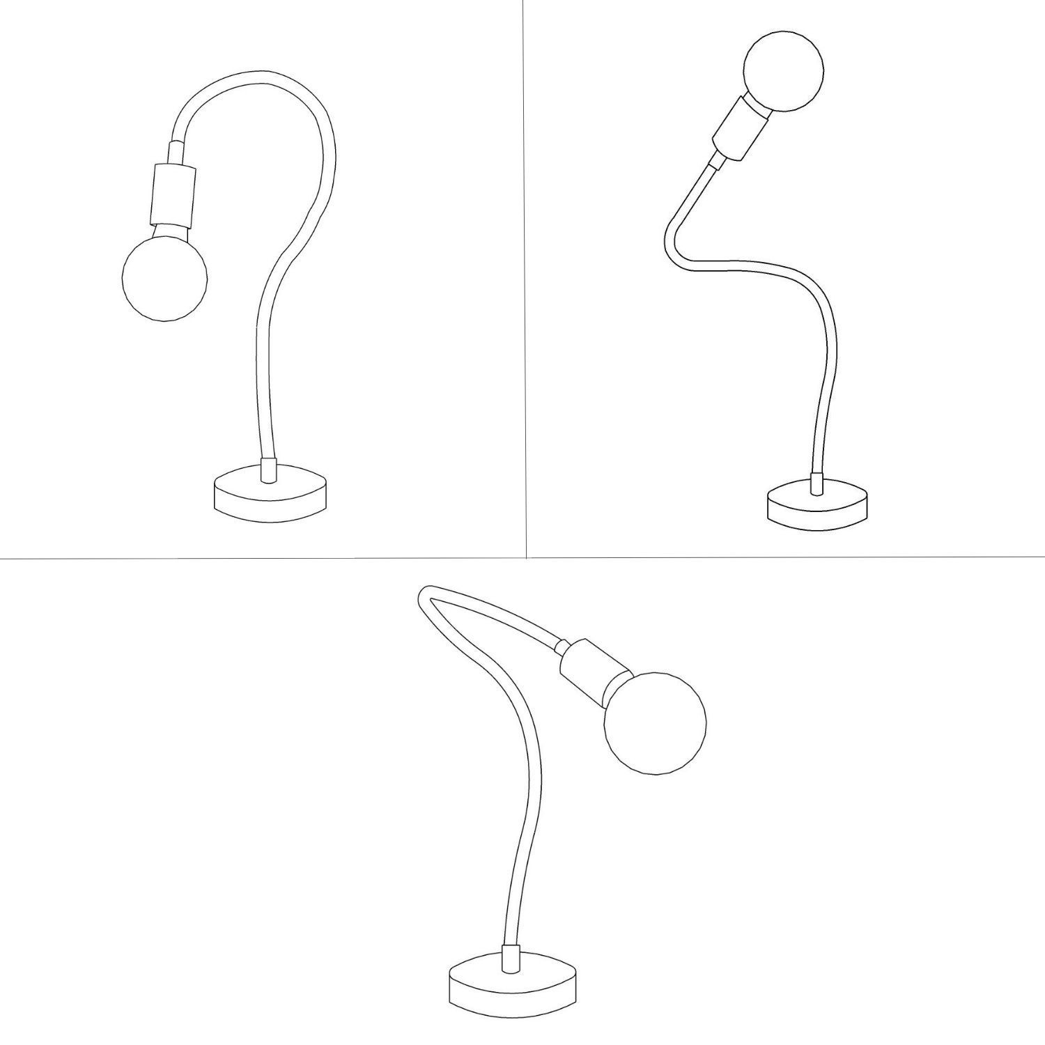 Table Flex lampe de table articulée à lumière diffuse