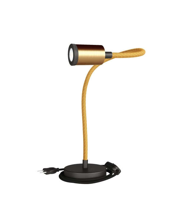 Table Flex GU1d0 lampe de table articulée avec mini spot LED et prise bipolaire