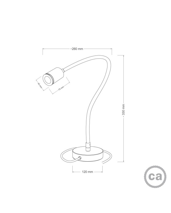 Flex GU1d0 flexibele tafellamp met mini LED-spot