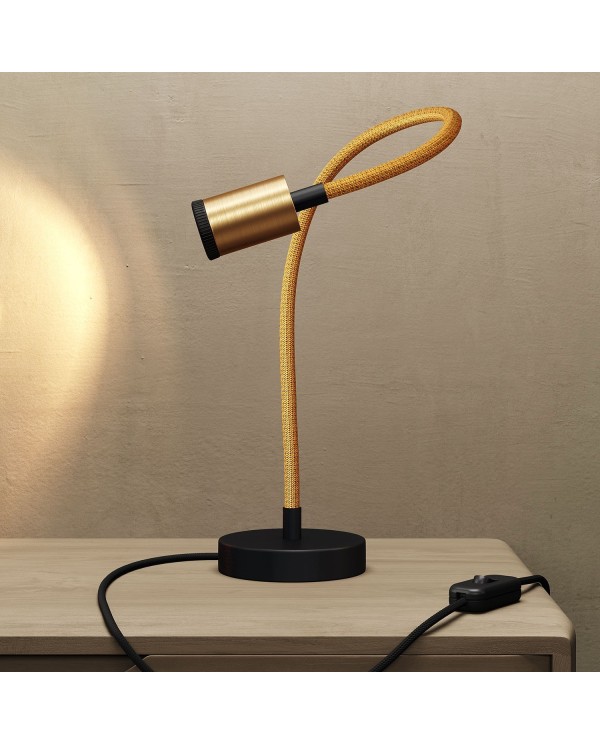 Table Flex GU1d0 lampe de table articulée avec mini spot LED et prise bipolaire