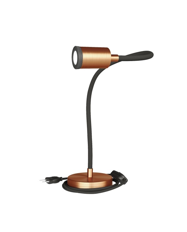 Table Flex GU1d0 lampe de table articulée avec mini spot LED et prise bipolaire