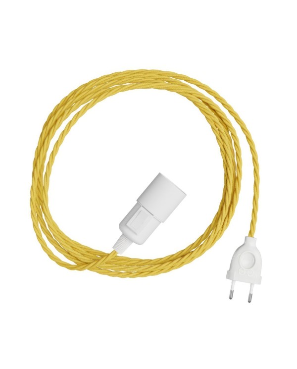 Snake Twisted Plug-in lamp met gekleurde gedraaide textiel kabel