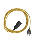 Snake Twisted Plug-in lamp met gekleurde gedraaide textiel kabel