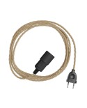 Snake Twisted Plug-in lamp met gekleurde gedraaide textiel kabel