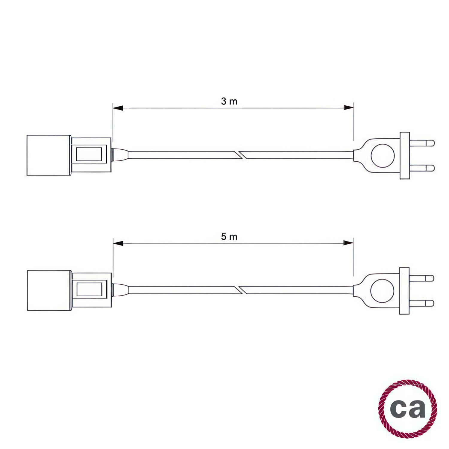 Snake Twisted - Lampe plug-in avec câble textile tressé