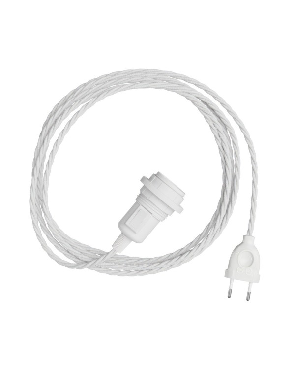 Snake Twisted Plug-in lamp met gedraaide textielkabel incl. lamphouder voor lampenkap