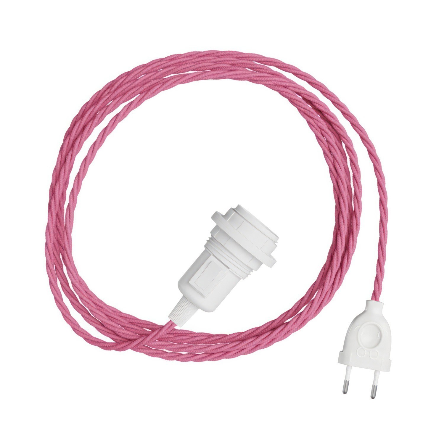 Snake Twisted Plug-in lamp met gedraaide textielkabel incl. lamphouder voor lampenkap