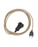 Snake Twisted Plug-in lamp met gedraaide textielkabel incl. lamphouder voor lampenkap