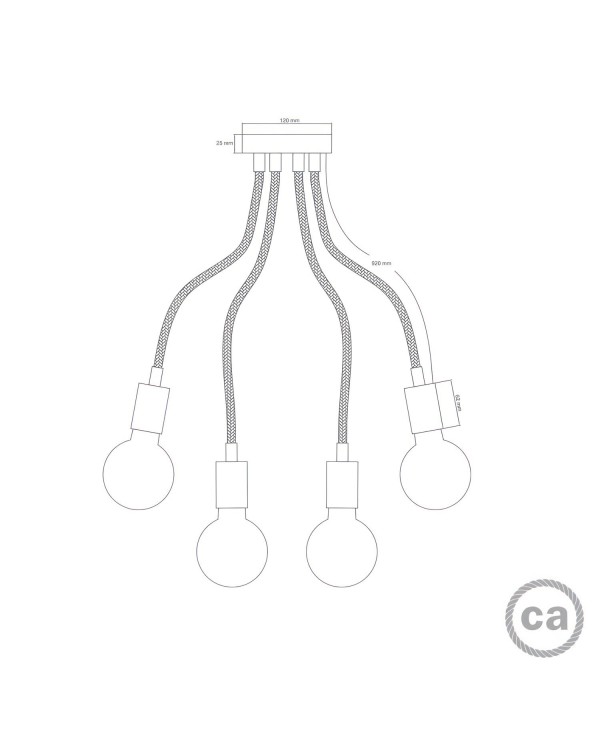 Creative Flex 90 cm plafondlamp met LED ST64 gloeilamp