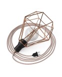 Table Snake - Plug-in lamp with cage Diamond lampshade and 2 pole plug