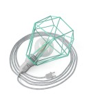 Table Snake - Plug-in lamp with cage Diamond lampshade and 2 pole plug