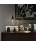 Table Snake - Plug-in lamp with cage Diamond lampshade and 2 pole plug