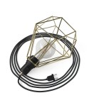 Table Snake - Plug-in lamp with cage Diamond lampshade and 2 pole plug