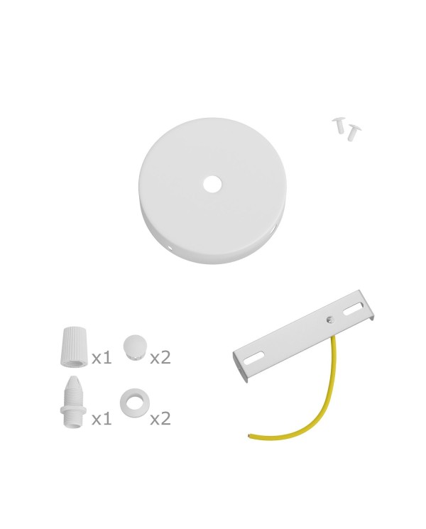 Kit Mini rosace cylindrique en métal avec 1 trou central et 2 trous latéraux