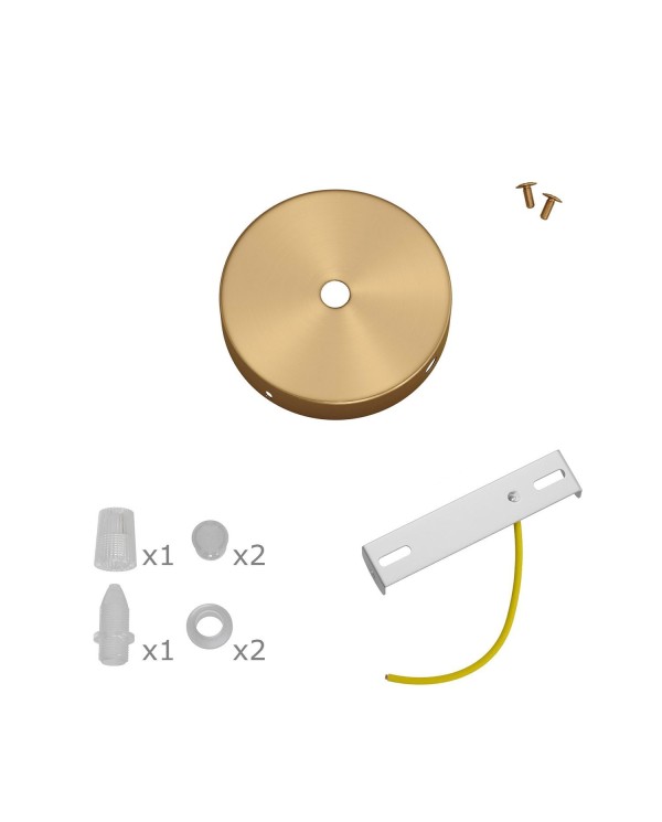 Kit Mini rosace cylindrique en métal avec 1 trou central et 2 trous latéraux