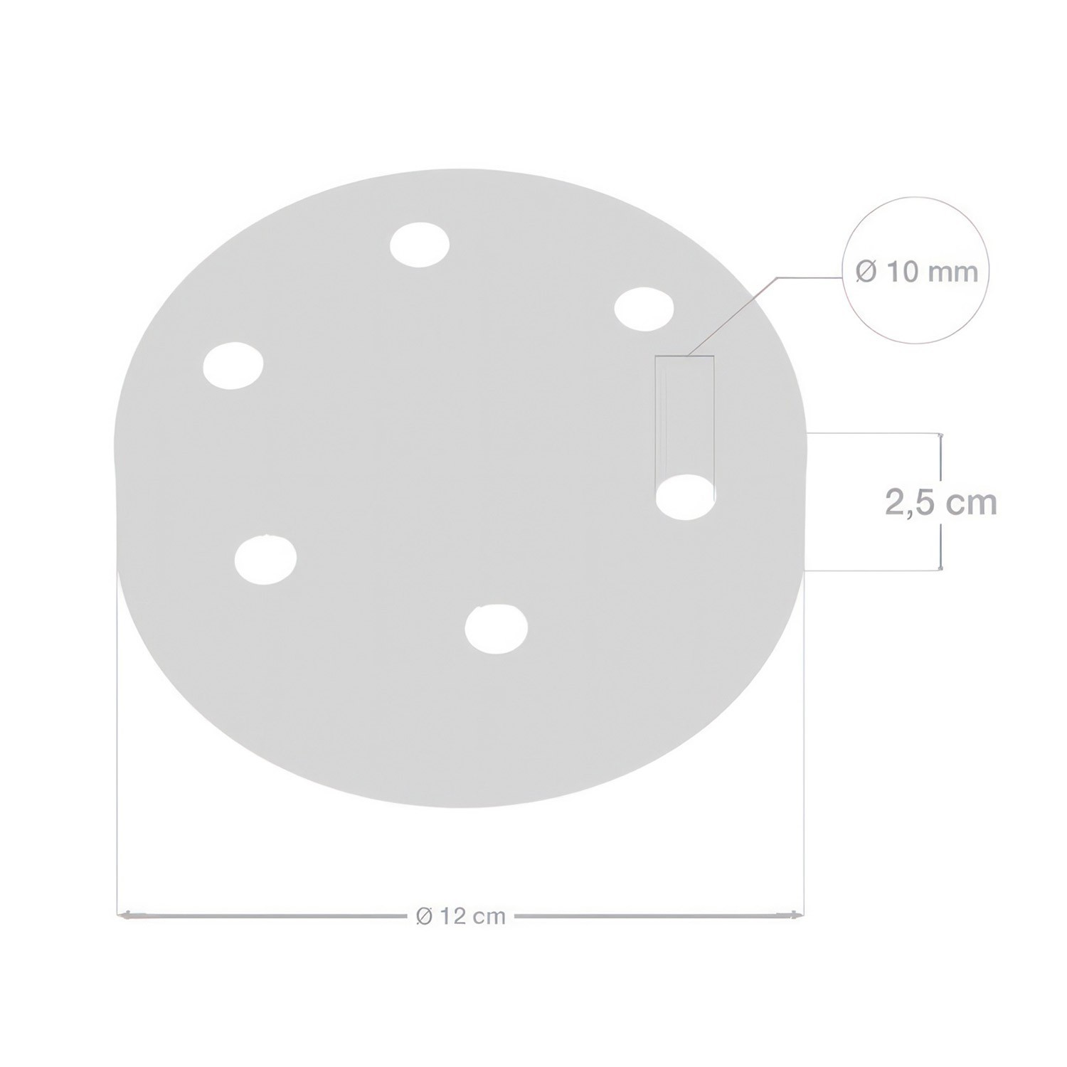 Kit rosace cylindrique en métal à 6 trous