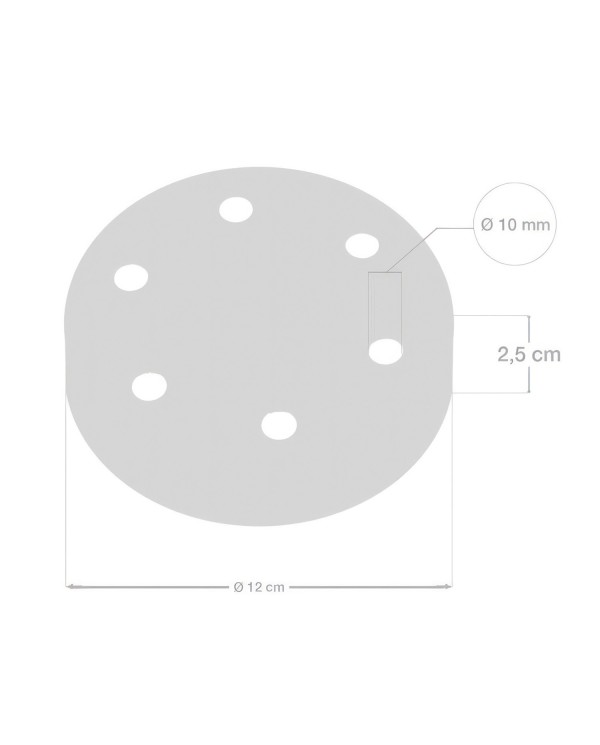 Kit rosace cylindrique en métal à 6 trous