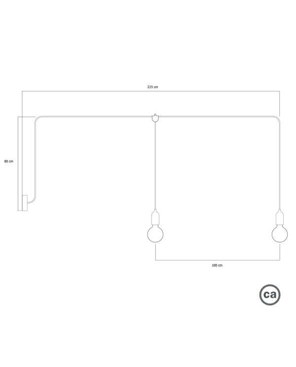 F-Snake EIVA Lampe d'extérieur IP65 avec 2 lumières et rosace