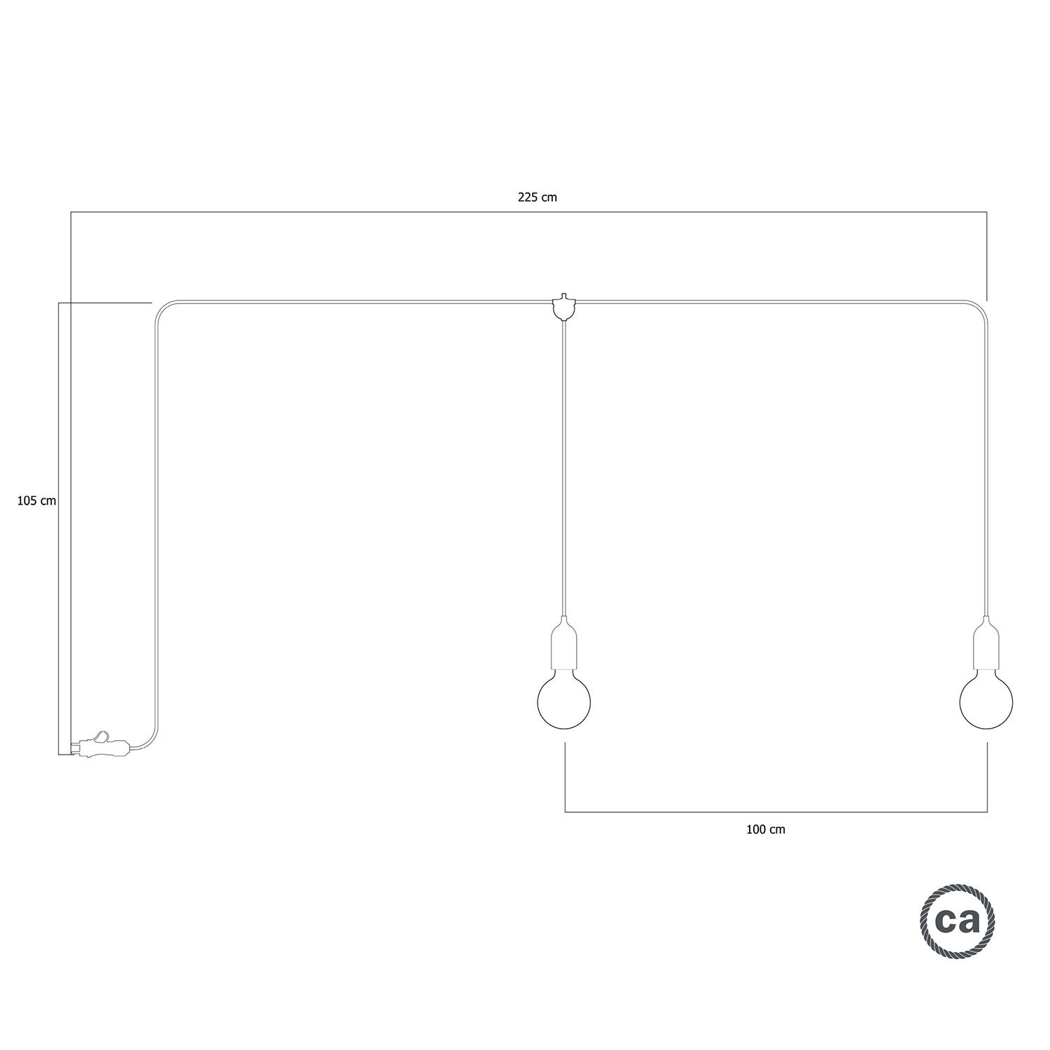 F-Snake EIVA Lampe d'extérieur IP65 portative avec 2 lumières