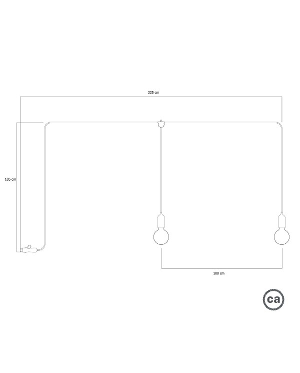 F-Snake EIVA Lampe d'extérieur IP65 portative avec 2 lumières