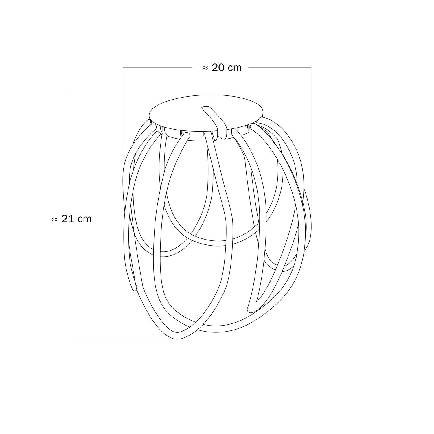 Zwarte Cablò lampenkap 50 cm