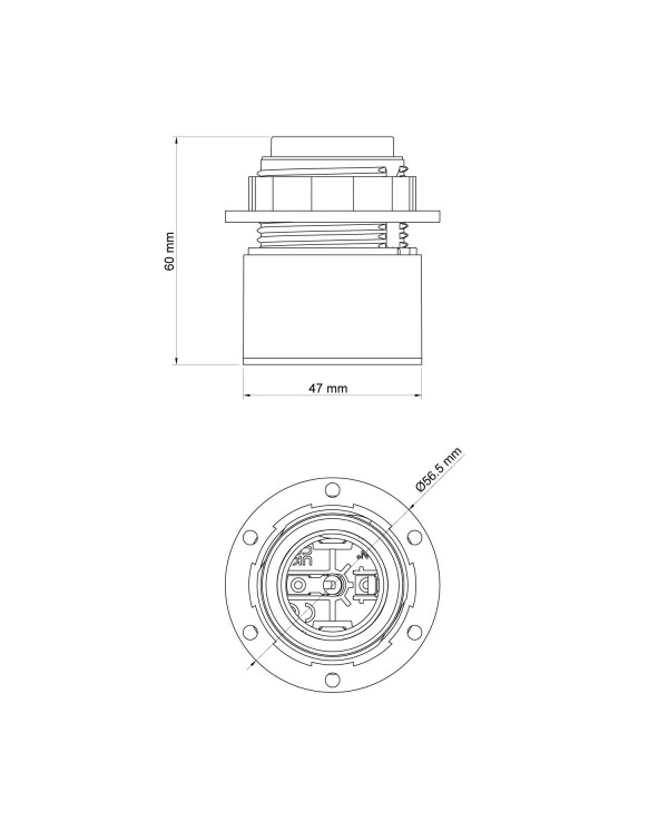 Douille E27 murale ou de plafond pour bt-jour - Waterproof IP44