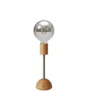 Lampe portative et rechargeable Cabless02 avec ampoule globo demi-sphère argentée