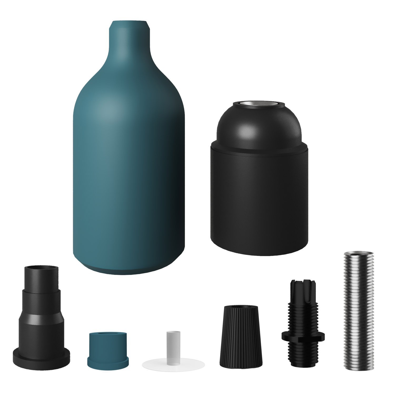 Silicone E27 lamphouder kit met verborgen kabelklem