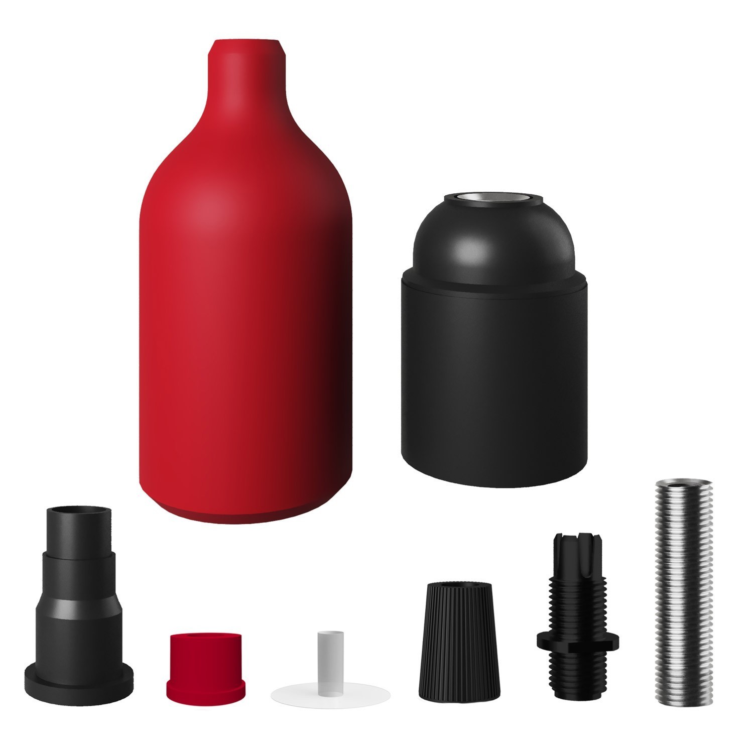 Silicone E27 lamphouder kit met verborgen kabelklem