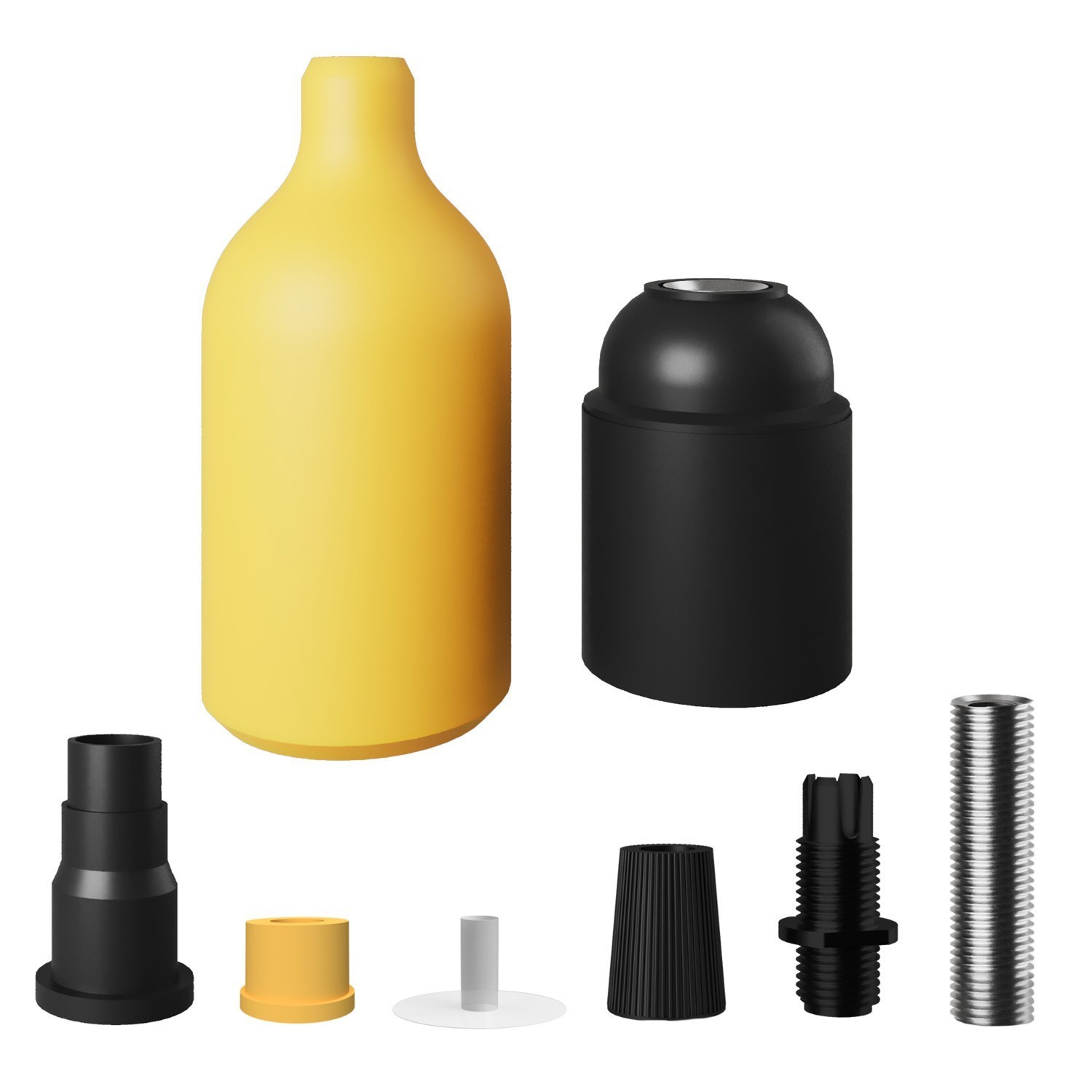 Silicone E27 lamphouder kit met verborgen kabelklem