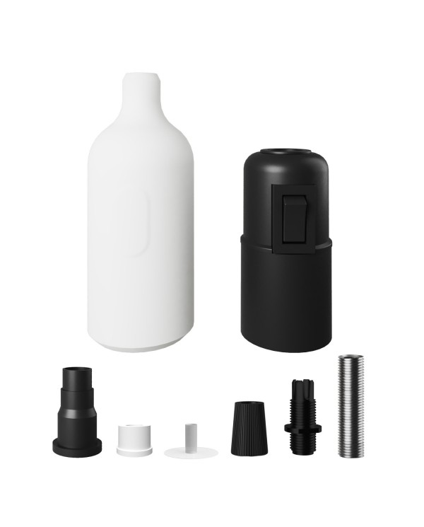 Kit douille E27 en silicone avec interrupteur et serre-câble dissimulés