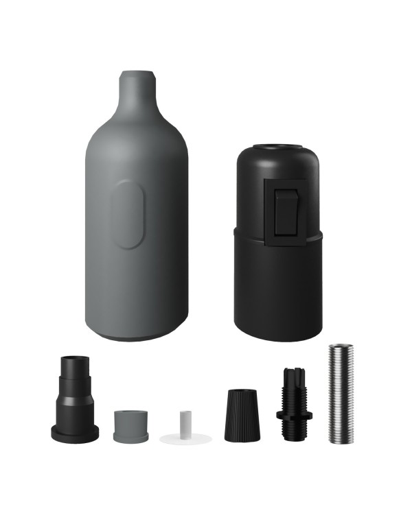 Kit douille E27 en silicone avec interrupteur et serre-câble dissimulés