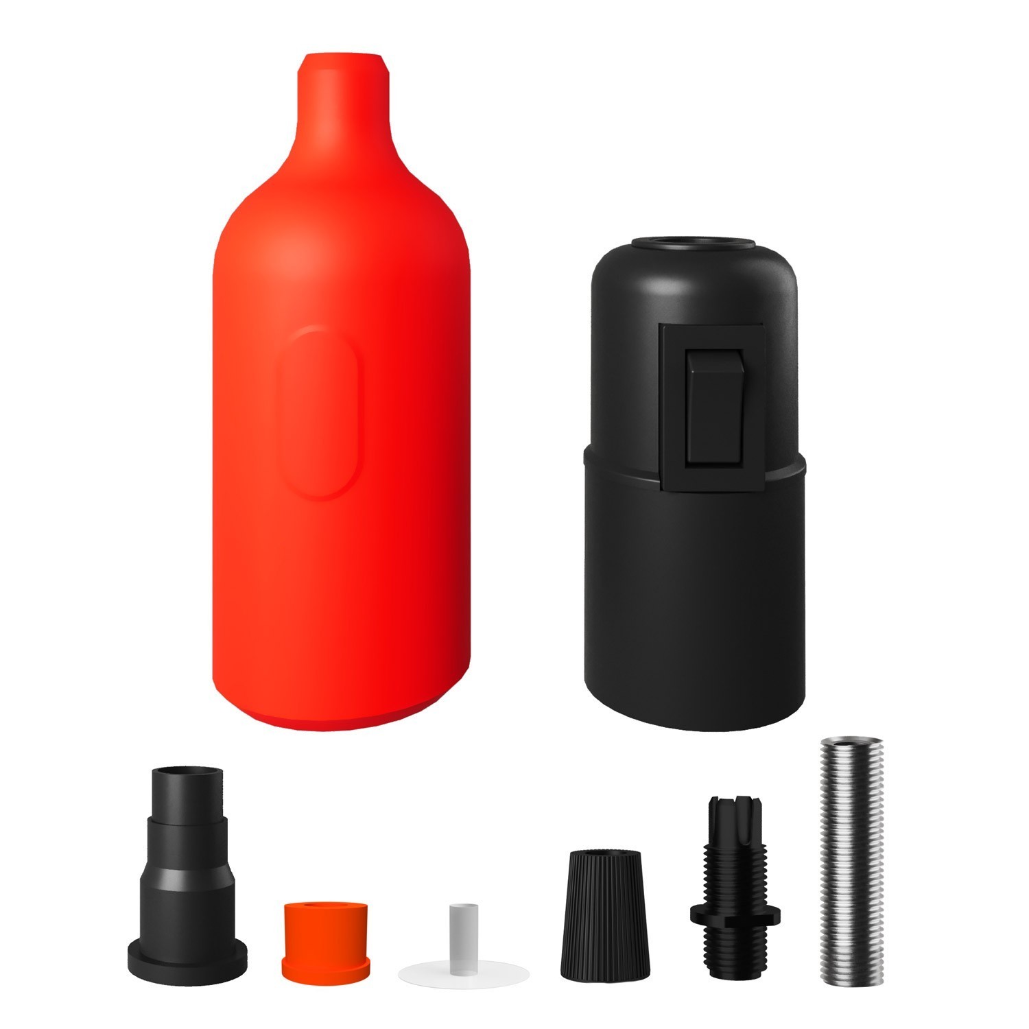 Kit douille E27 en silicone avec interrupteur et serre-câble dissimulés