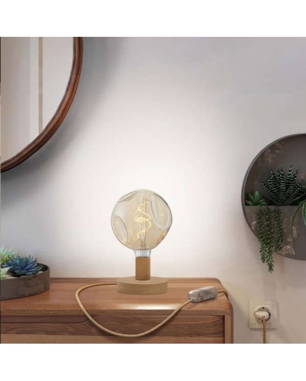 Lampe de table Posaluce Bumped en bois