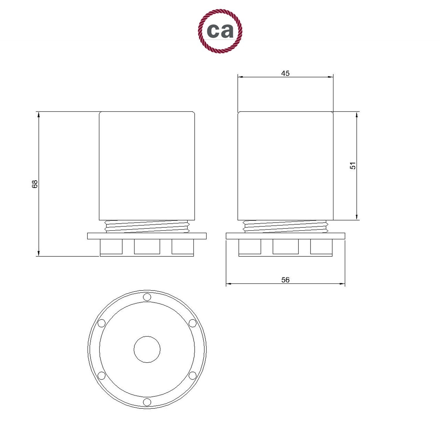 Kit douille E27 semi-filetée en métal avec serre-câble dissimulé