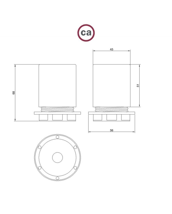 Kit douille E27 semi-filetée en métal avec serre-câble dissimulé