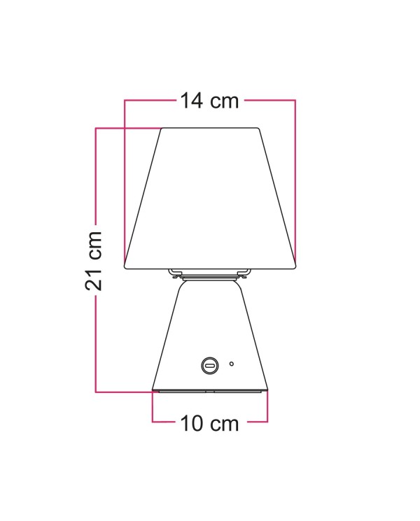 Draagbare en oplaadbare Cabless11 lamp met druppel lichtbol en lampenkap